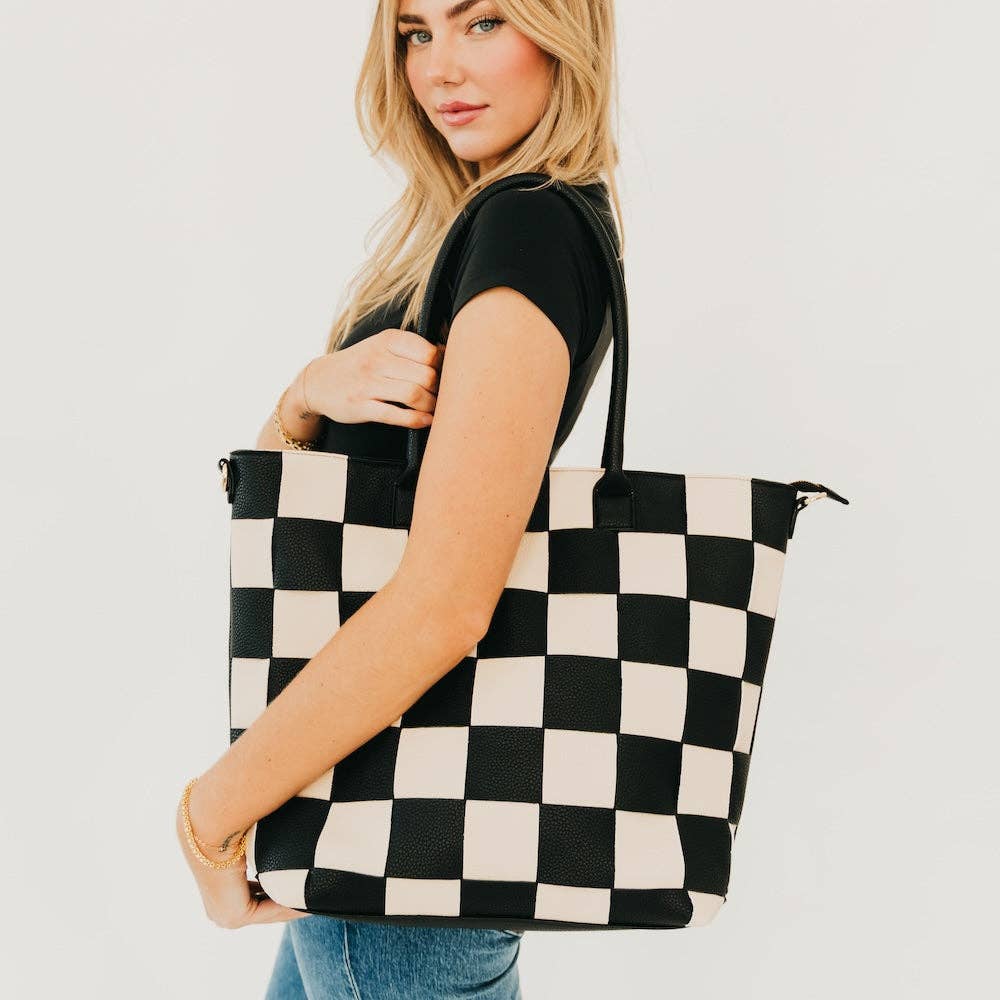 “The Katie” Checkered Tote