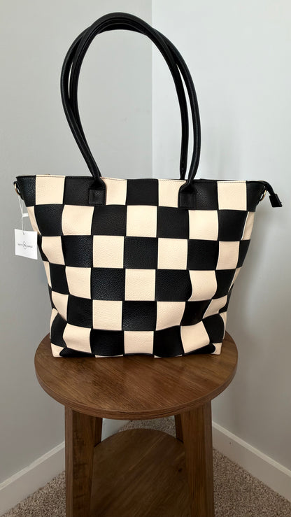 “The Katie” Checkered Tote