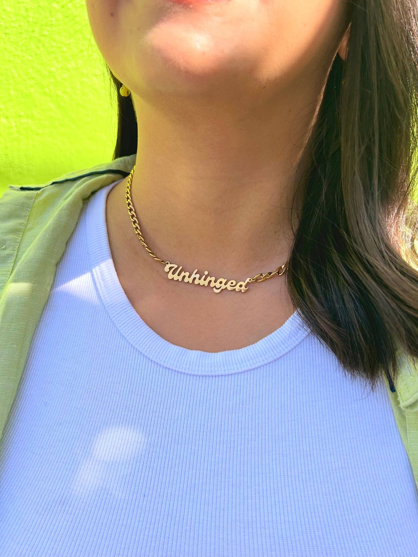 “The Stassi” Unhinged Nameplate Necklace