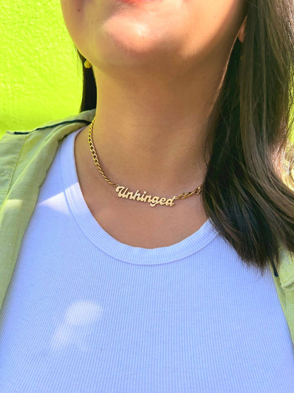 “The Stassi” Unhinged Nameplate Necklace