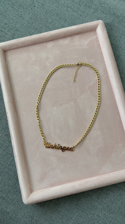 “The Stassi” Unhinged Nameplate Necklace